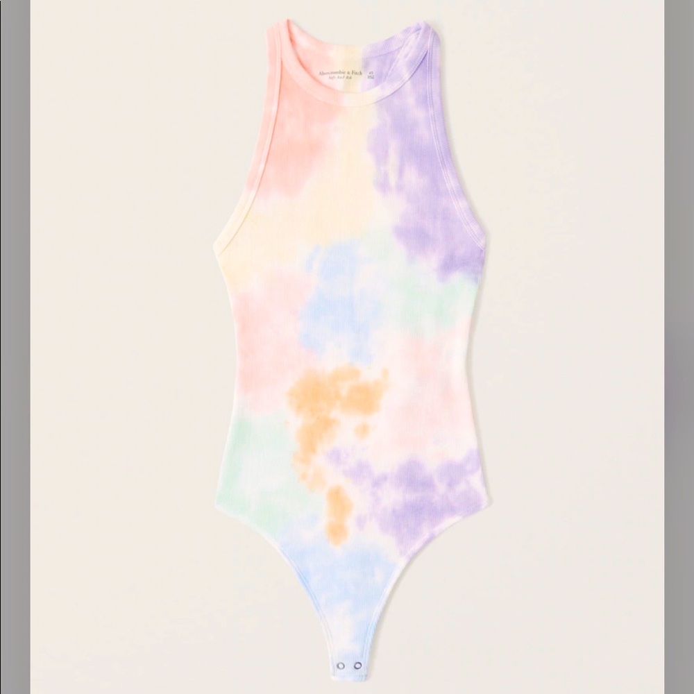 NWOT | Abercrombie & Fitch | SoftAF Ribbed Scuba Bodysuit | Tie-Dye | XS
